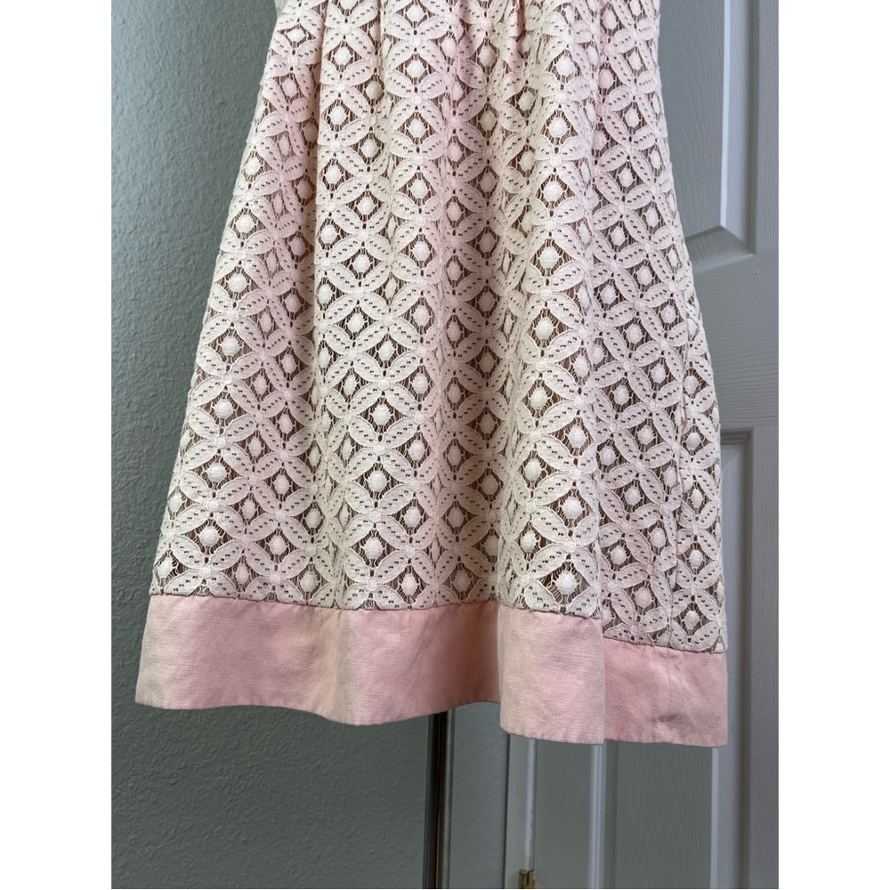 ELIZA J Lace Cutout Fit And Flare Dress Pockets Blush Pink - Picture 6 of 13